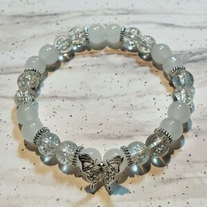 Beaded Bracelet with Butterfly Charm